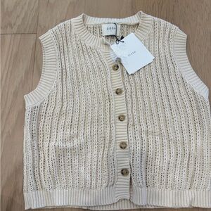 DISSH Beige Knit Cardigan Vest